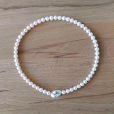 5.31 Echte Perlenkette weiß Silber 46 cm