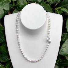 5.31 Echte Perlenkette weiß Silber 46 cm