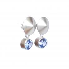 8.9 Kate Facet Silber Ohrringe mit Zirkonia blau