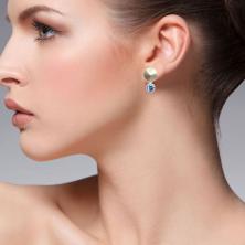 8.9 Kate Facet Silber Ohrringe mit Zirkonia blau