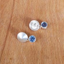 8.9 Kate Facet Silber Ohrringe mit Zirkonia blau
