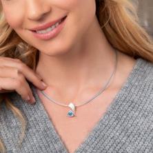 B.1 Halskette Blue Topas mit Halsreif 925 Sterlingsilber