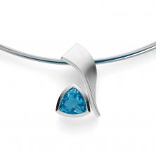 B.1 Halskette Blue Topas mit Halsreif 925 Sterlingsilber